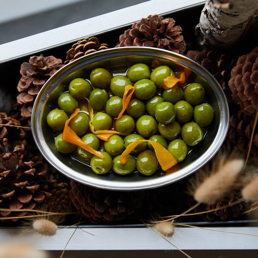 warm marinated olives